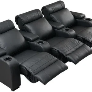 Fauteuil Cinema 3 places LumeO 0823 Cuir noir